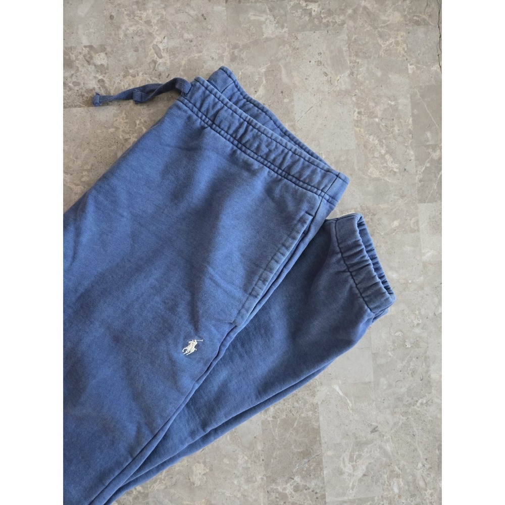 Polo Ralph Lauren Classic Joggers Drawstring 100% Cotton Sweatpants Blue Mens L
